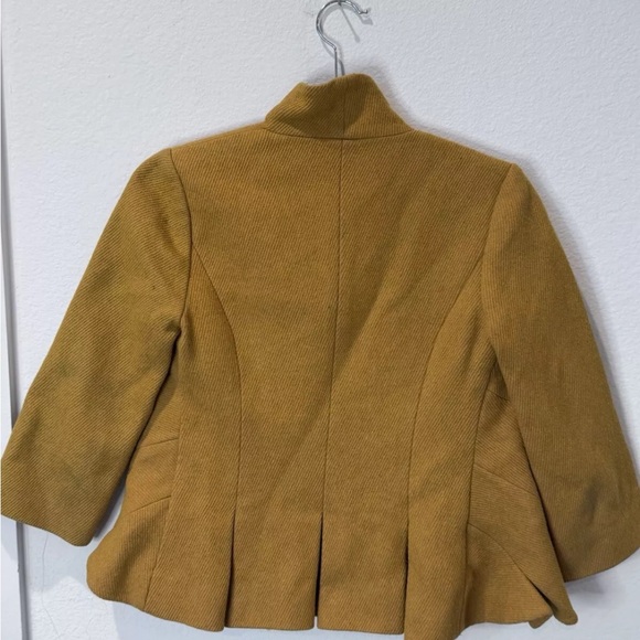 Anthropologie Tabitha Terrace Wool Mustard Jacket Coat Blazer Retro 0 - Picture 5 of 5